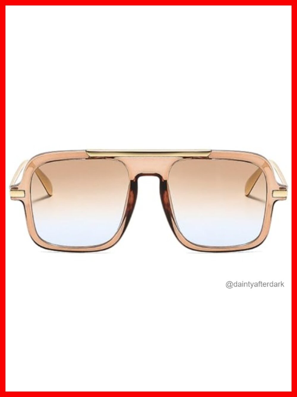 Vintage Oversized Retro Square Sunglasses Pilot UV400 Protection Shades